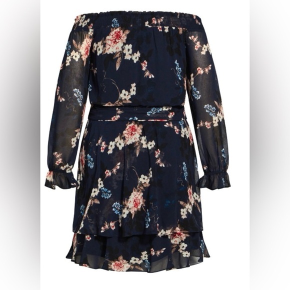 CITY CHIC Navy Dress size Small/16 Odette Bluebell - Picture 4 of 11